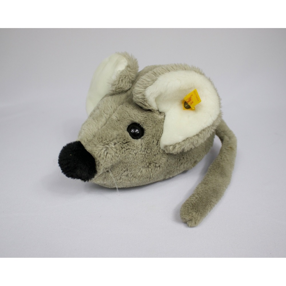 Vintage Steiff Cosy Fiep Gray Mouse With Ear‎ Button Tag READ
